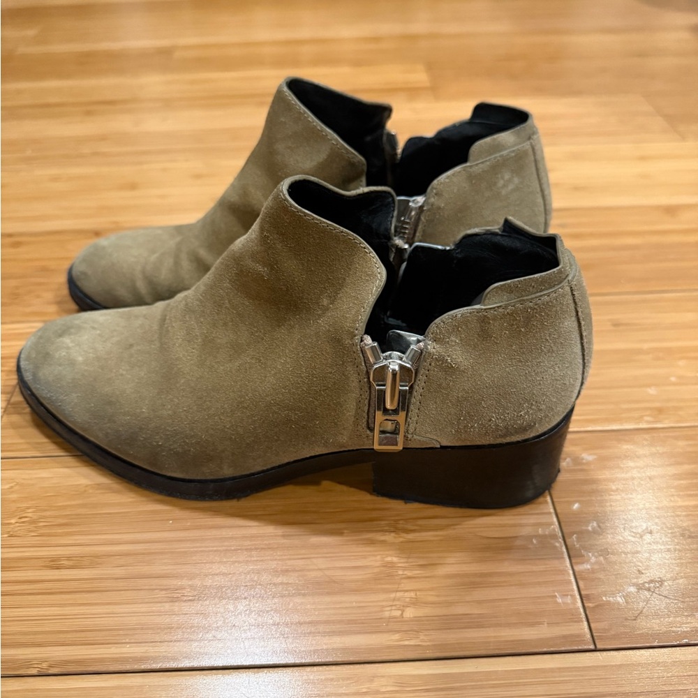 3.1 Phillip Lim Tan Ankle Boots with Cut-Out Design
